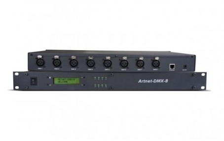 Menič signálu ArtNet na 8x DMX Universe 512ch, 100-240V AC