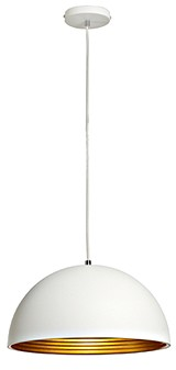 Závesné svietidlo FORCHINI M, 40W, 230V, E27, priem. 400mm, IP20, oceľ, biele/zlaté