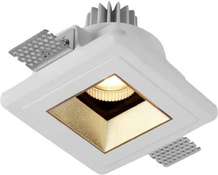 Zapustené sádrové MARTELA,stropné,max 50W, GU10 bez svet.zdroja,zlatý reflektor,IP20,biele