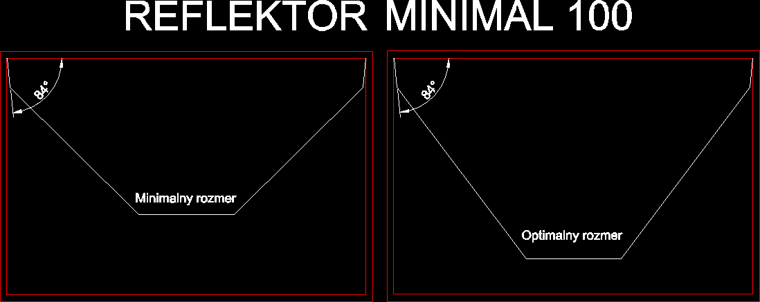 Reflektor pre bezramikovy system Minimal 100, leskly, 1ks=2bm