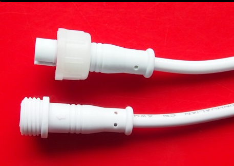 1 pár vodotesných nap. konektorov pre RGB pásy, 20cm kábel, MALE+FEMALE