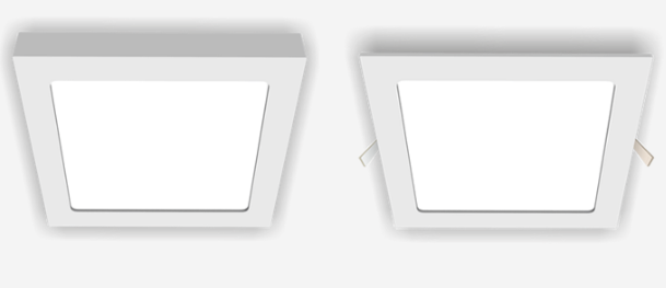 SLIMBOX 2v1 prisadený/zapustený, 225x225mm, 4000K,18W,1500lm, CRI>80,IP20,230V, biely rám