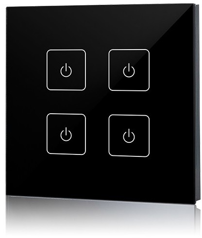 Nástenný dotykový ovládací panel, RF. Wifi, 12-24V DC, 434/868MHz, single color, IP20