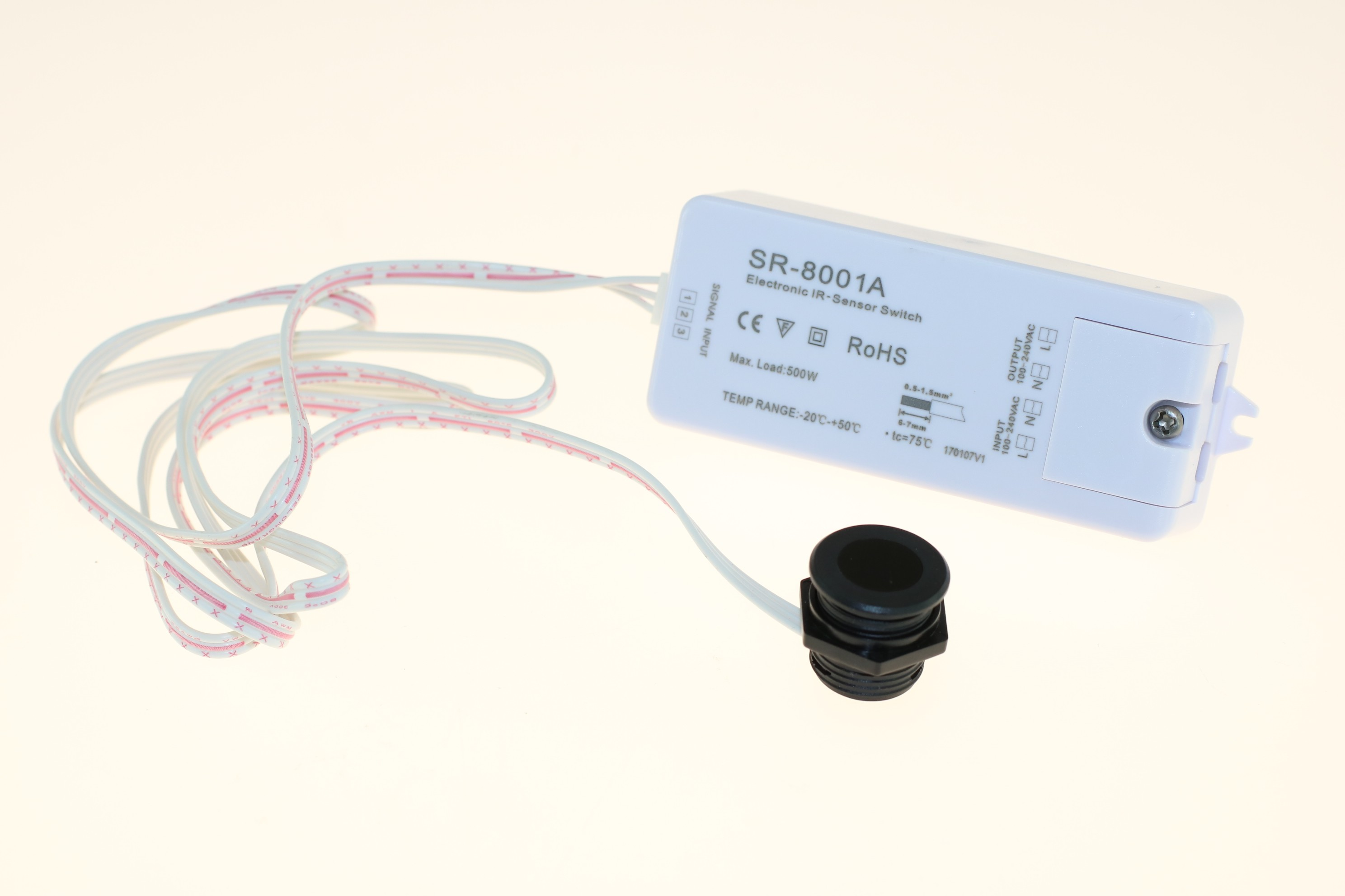 Kontrolér IR Sensor Switch na mávnutie rukou,100-240VAC,3-5cm detekčná vzdialenosť,5A max