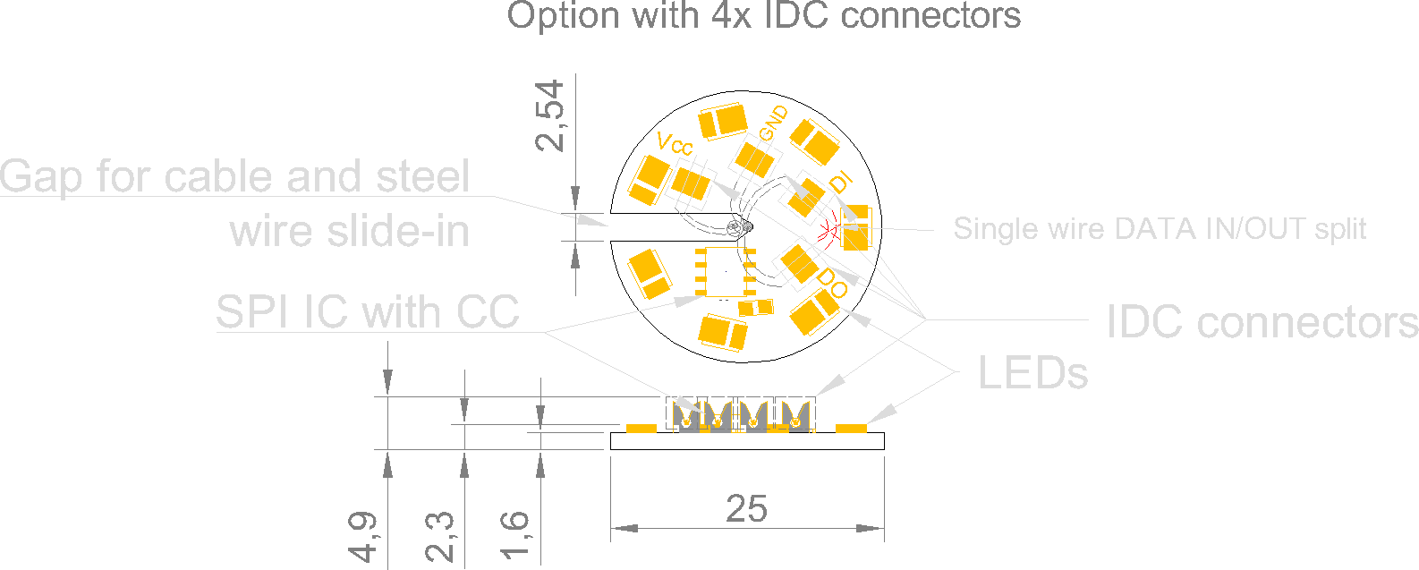 | SPI LED modul 4000K,24VDC, SPi TM1814, 4x IDC AWG26 | Komponenty ...